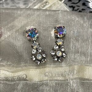 Sorrelli Silver and Multicolor Dazzling Crystal Earrings